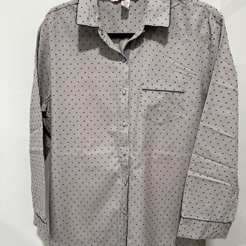 Victoria's Secret Gray Polka Dot Pajama Set
